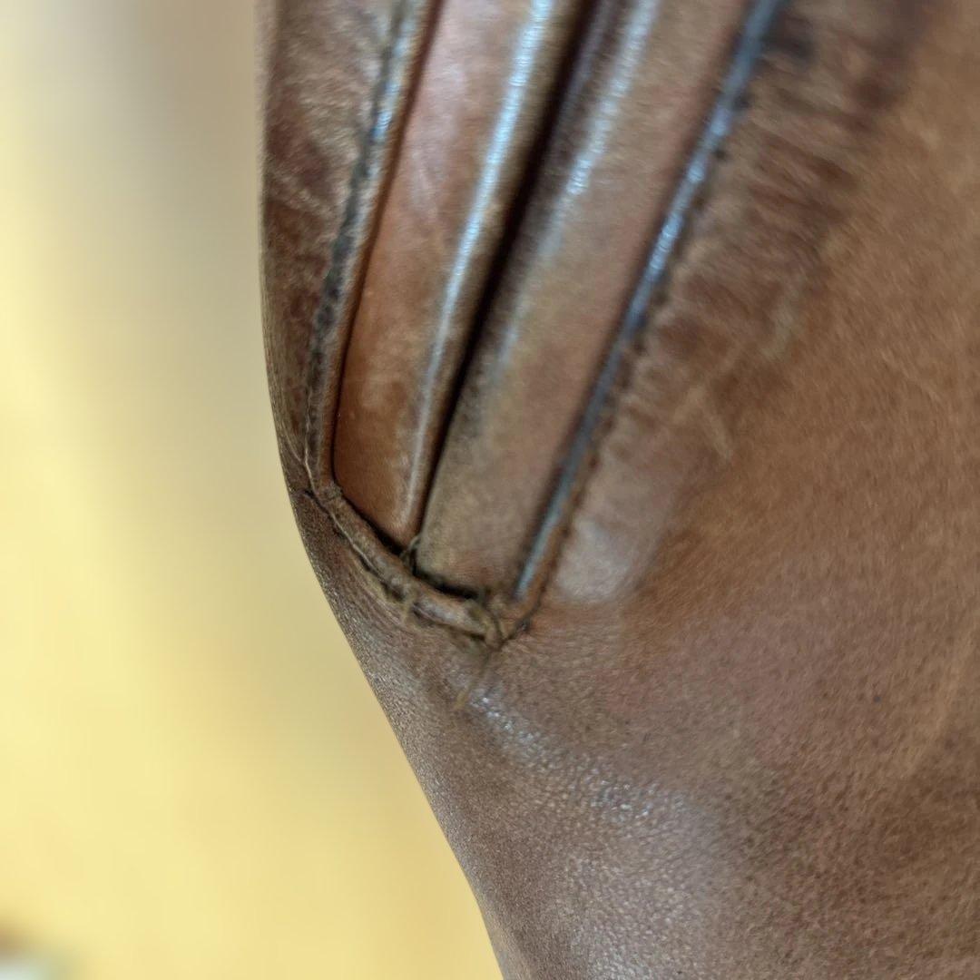 krystal98hh　ブラウンレザー シングルライダースジャケット