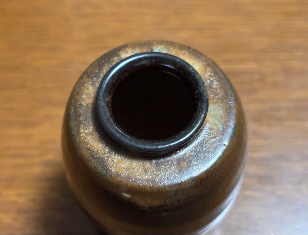 肩衛茶入　平安喜山造　共箱仕覆付