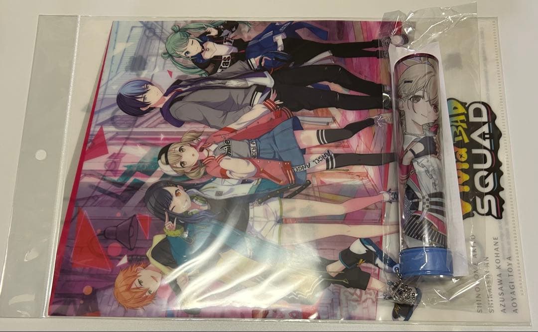 プロセカ　小豆沢こはね　マスコット / ぬいぐるみ＋ペンライト クリアファイル