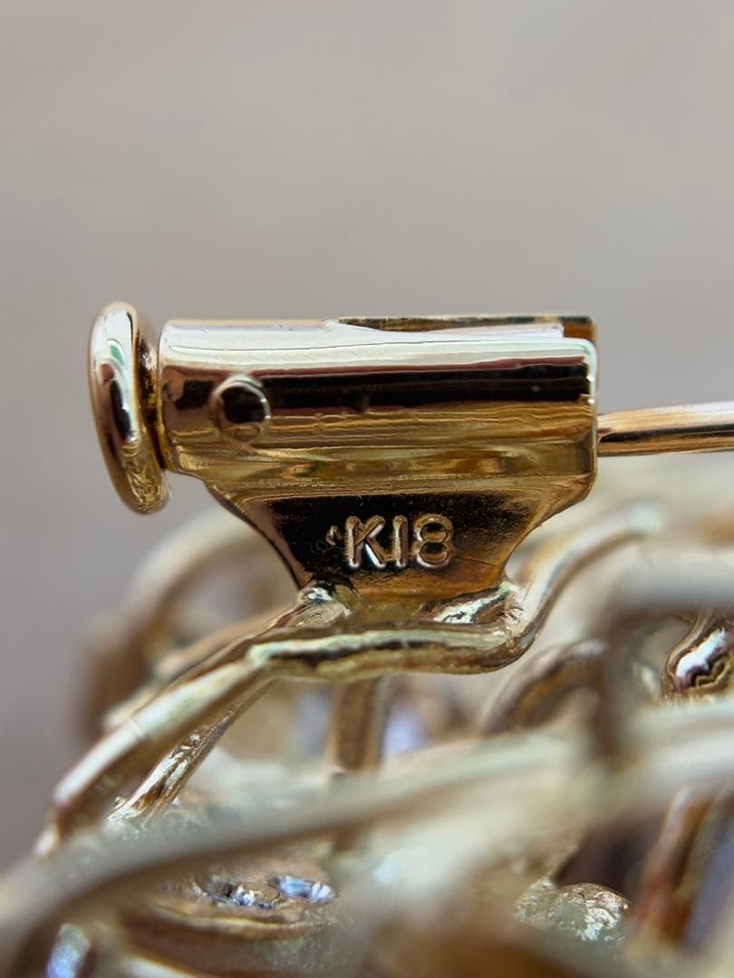 750 K18パールとダイヤモンドのブローチ2WAY