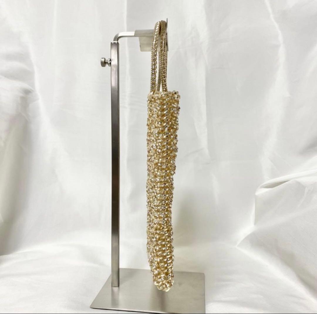 美品　アンテプリマ スクエア ミディアム シルバーゴールド