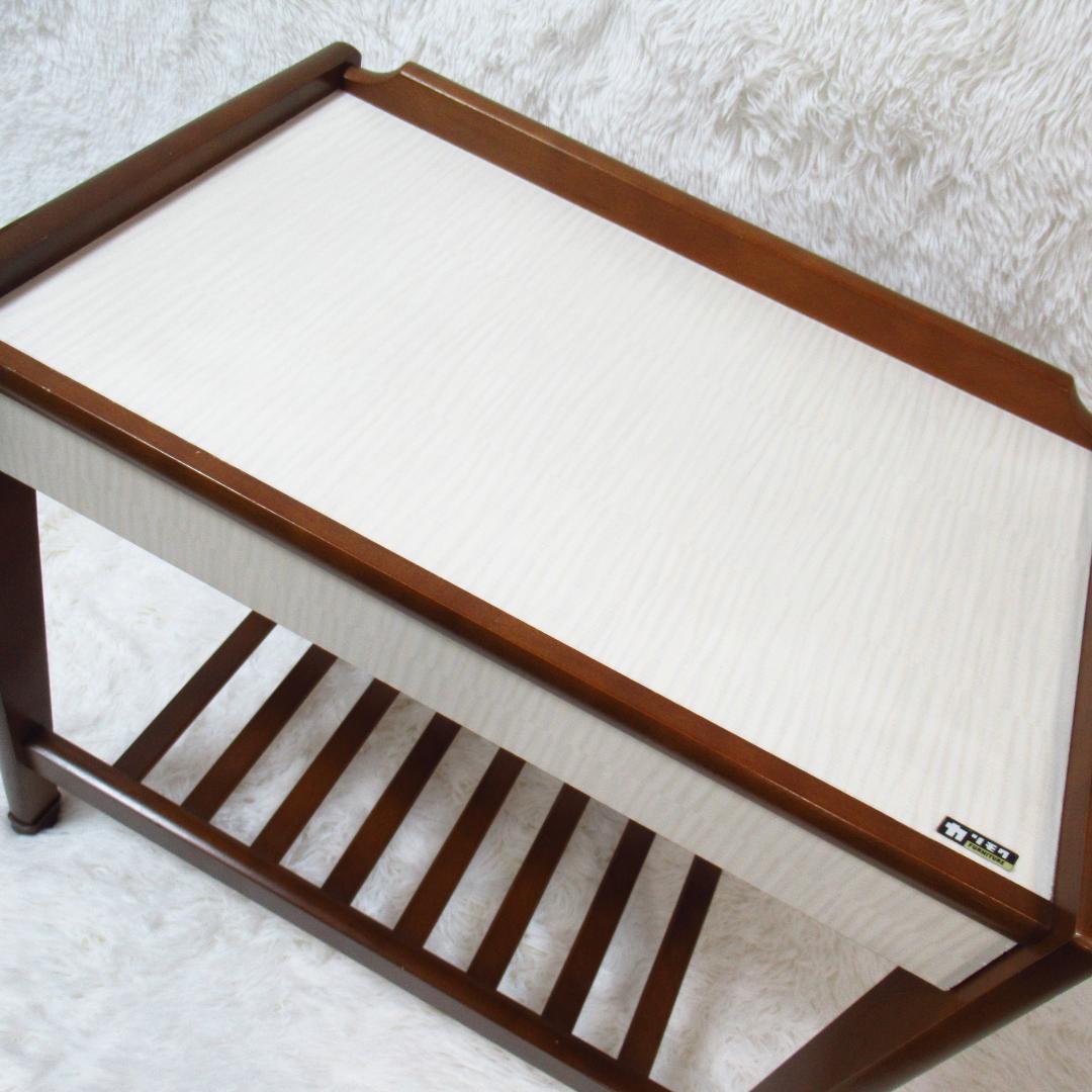 カリモク サイドテーブル コーヒーテーブル 昭和後期 引き出し付き レトロ