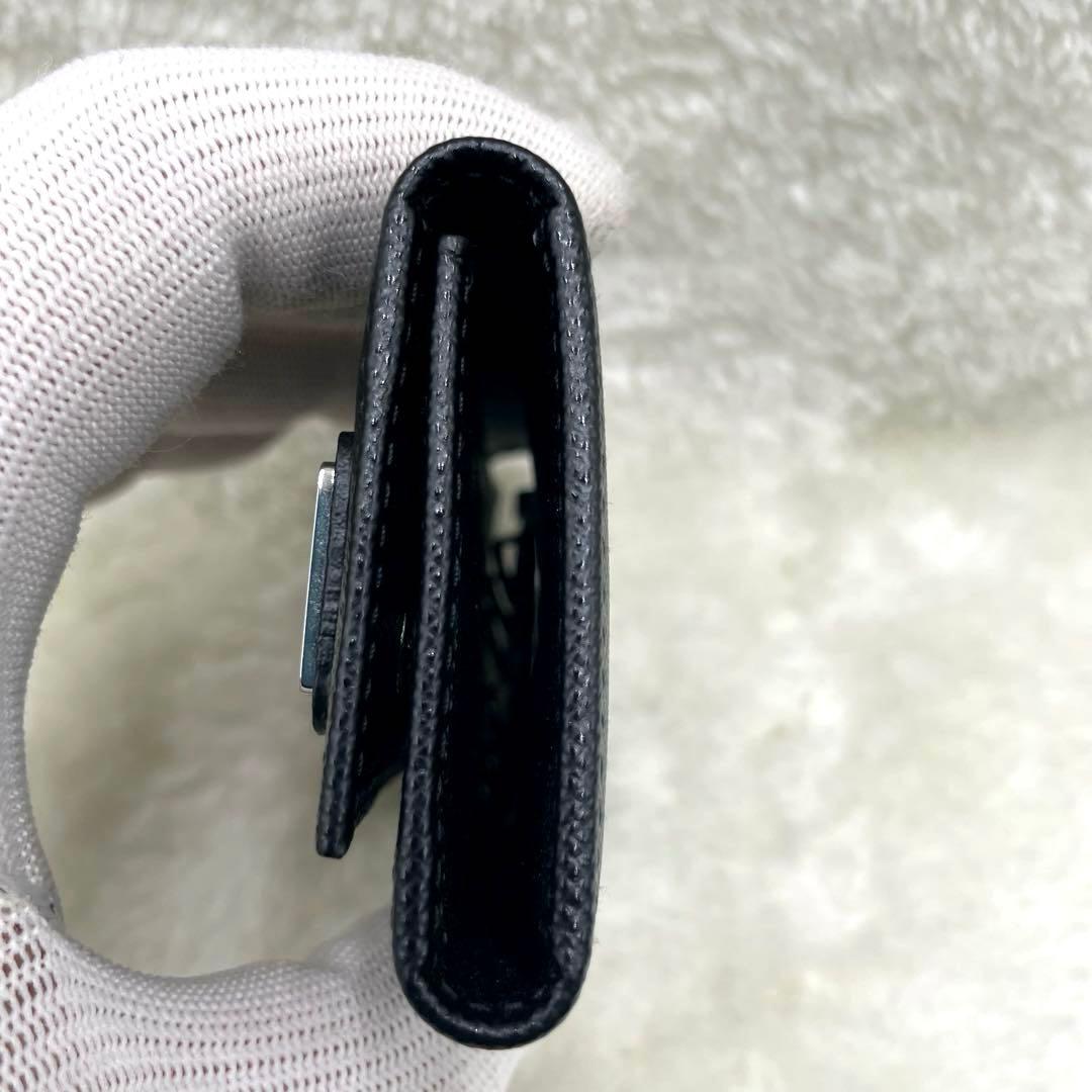 未使用品 PRADA 6連 キーケース 三角ロゴ サフィアーノ 黒 付属品完備