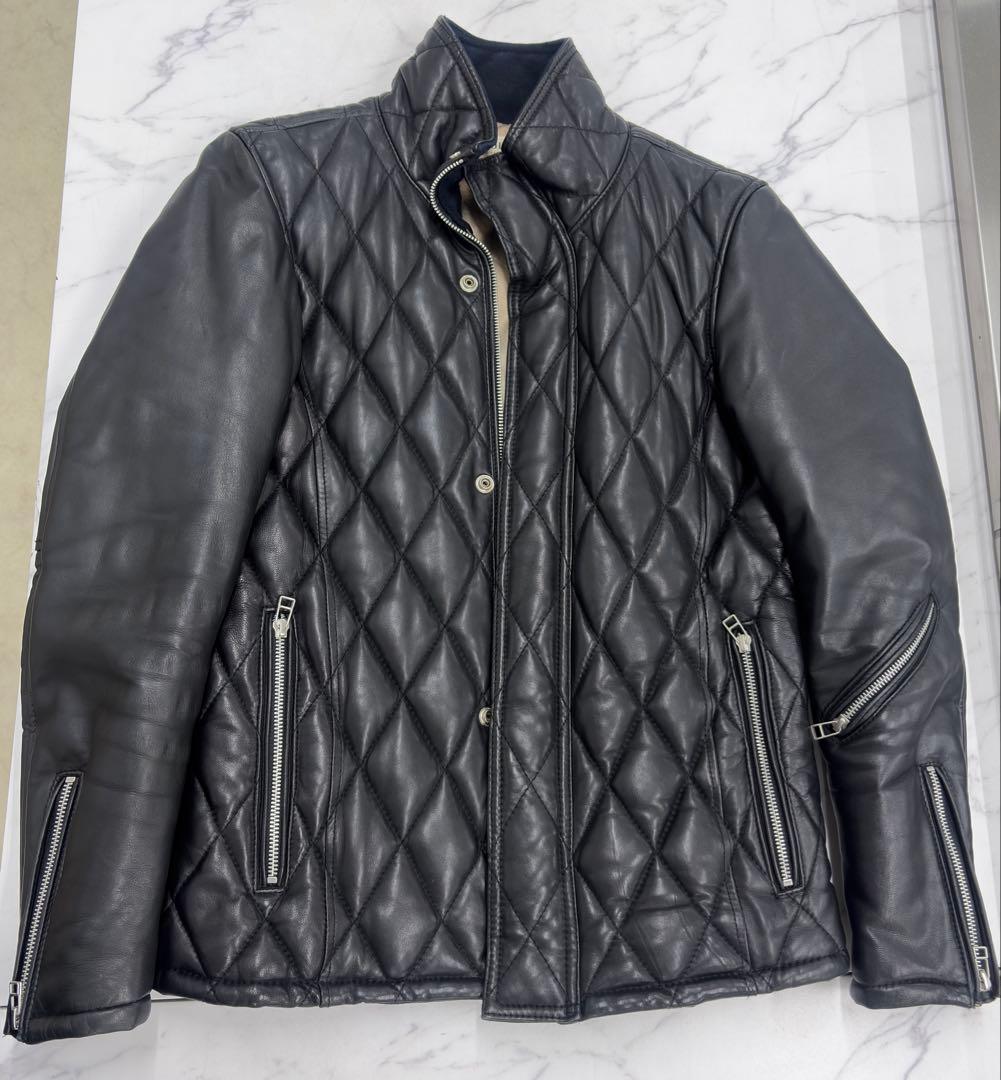 希少 ヴァンキッシュ【Ｌ】羊革 キルティングレザージャケット 黒 ☆美品☆