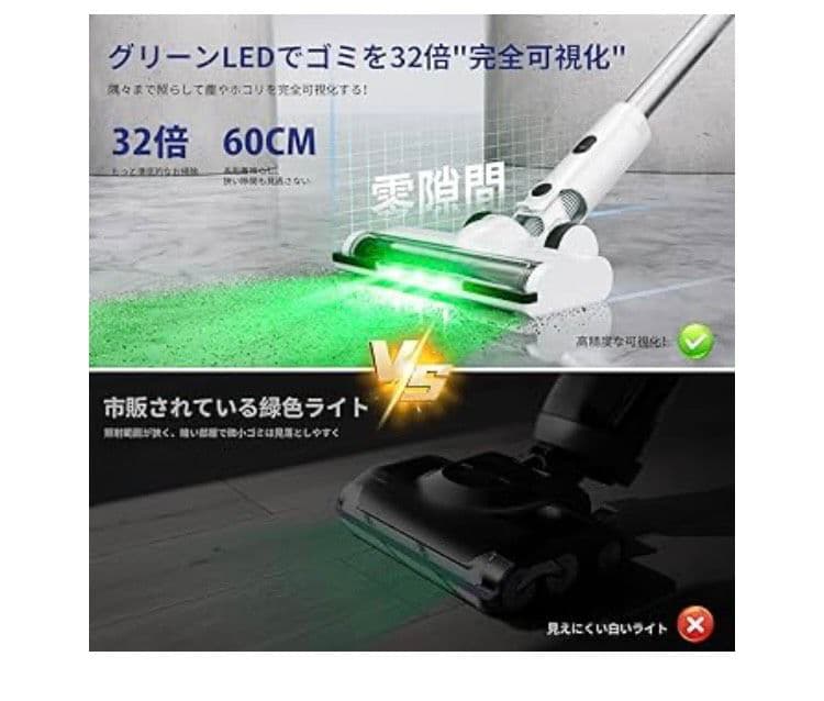 新品　掃除機 コードレス【2026　最小運転音 75Kpa真の強力吸引力プラス！