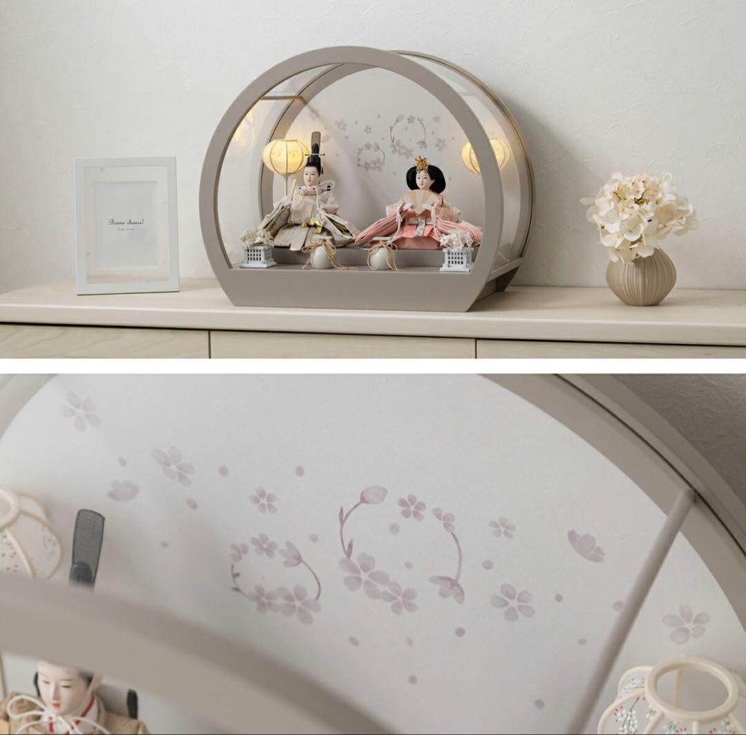 はなのうた 雛人形 ケース飾り 丸型ケース ぷりふあ人形