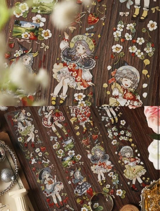 M1046.Daily Life手帳 野莓仙踪マスキングテープ PET 3m