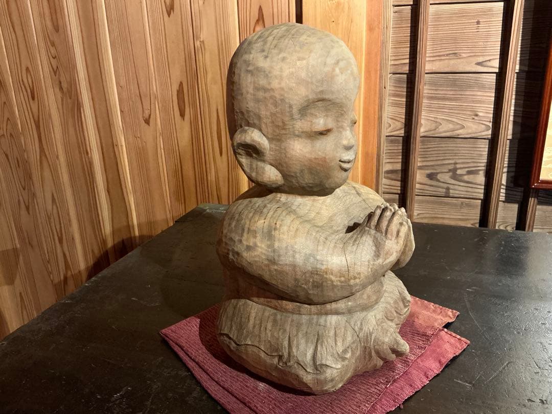 前島秀章　木彫　童子　仏像