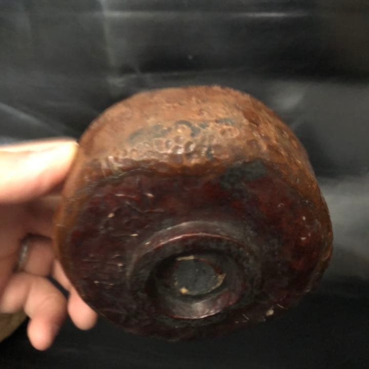 珍品◆蔵からかなり古い珍しい抹茶茶碗が出てきた。和紙に漆塗りの抹茶茶碗だと思う