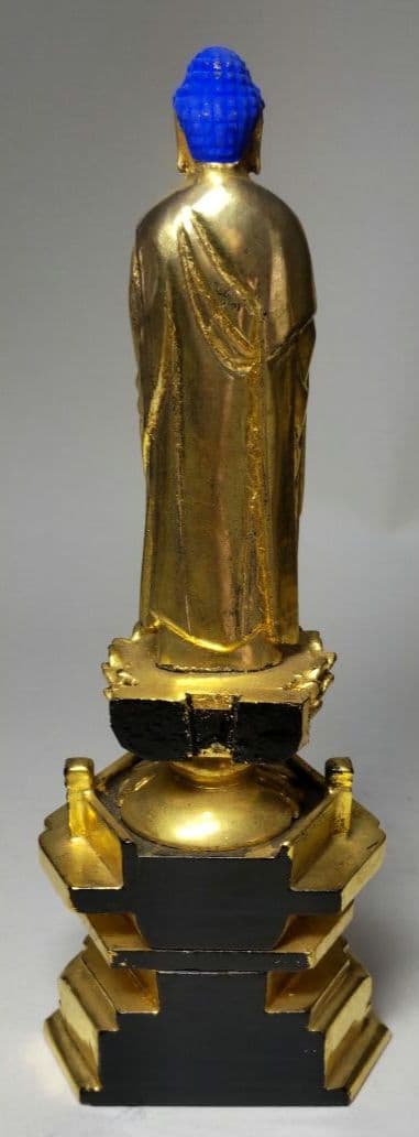 阿弥陀如来 木彫り仏像 純金箔押