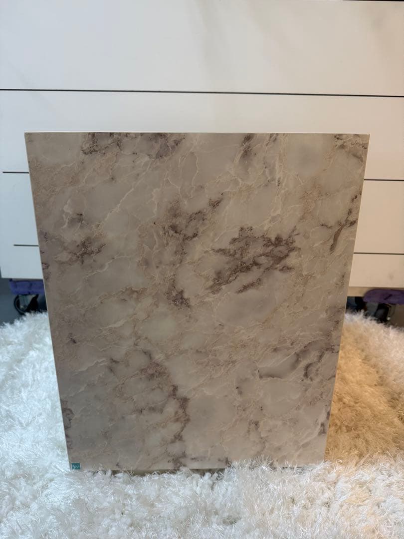 Wood style サイドテーブル　大理石調