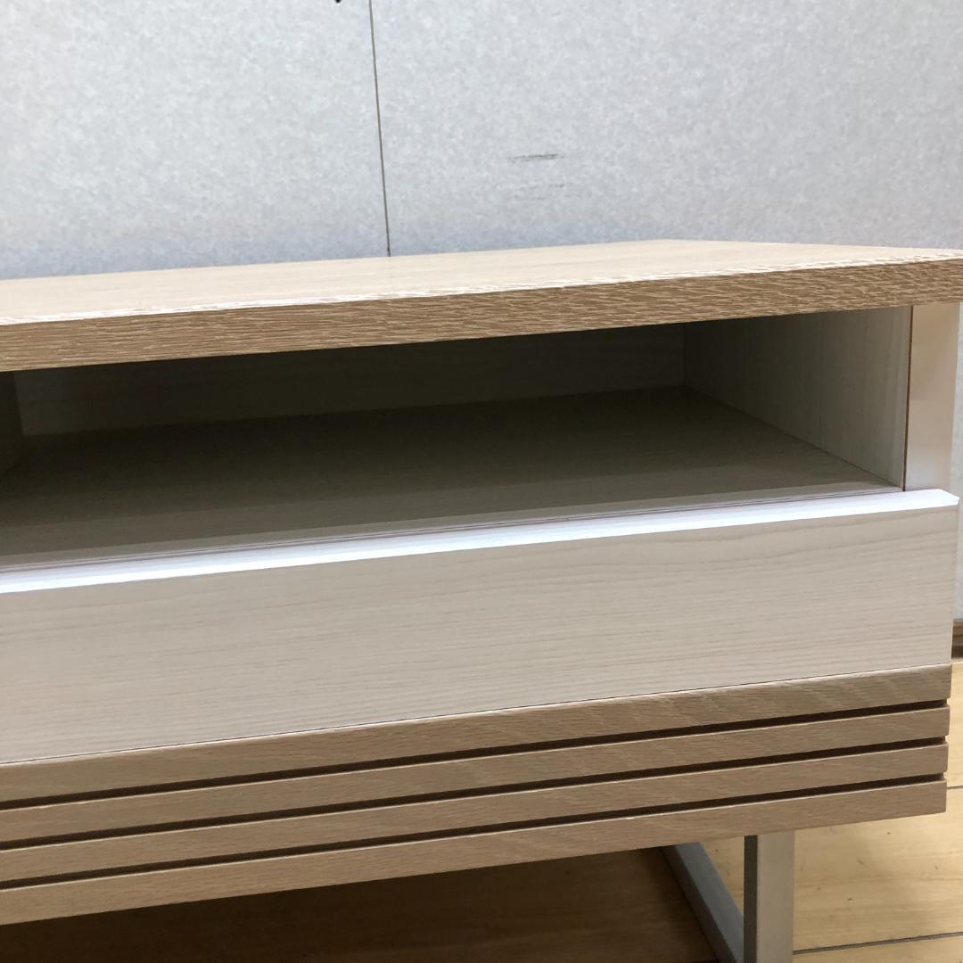 美品 ナチュラル木目ローボード テレビ台 幅90cm 北欧風 　250720-9