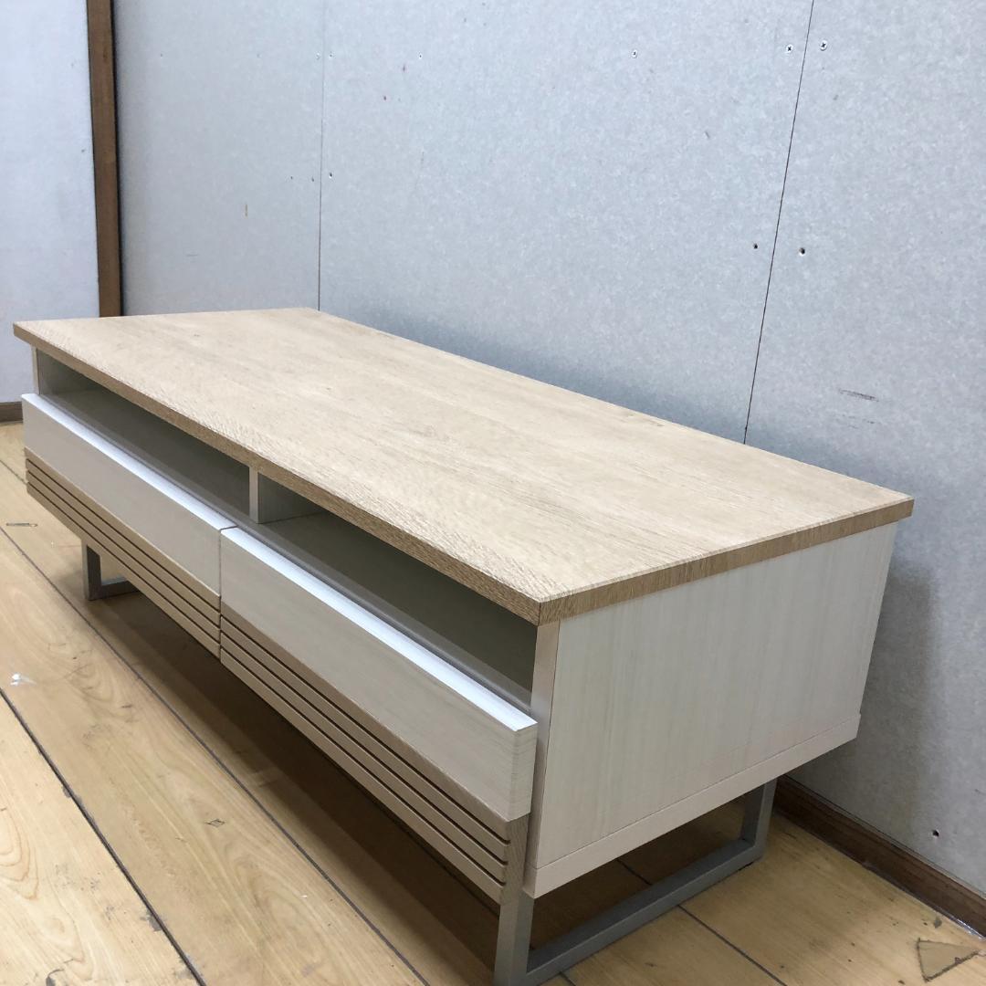 美品 ナチュラル木目ローボード テレビ台 幅90cm 北欧風 　250720-9