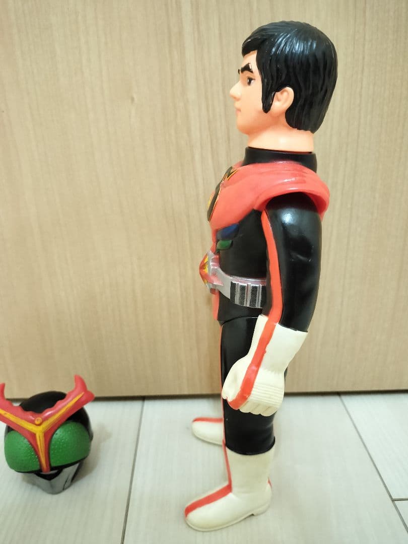 【極希少】　旧バンダイ　仮面ライダーストロンガー　面取れソフビ　当時物