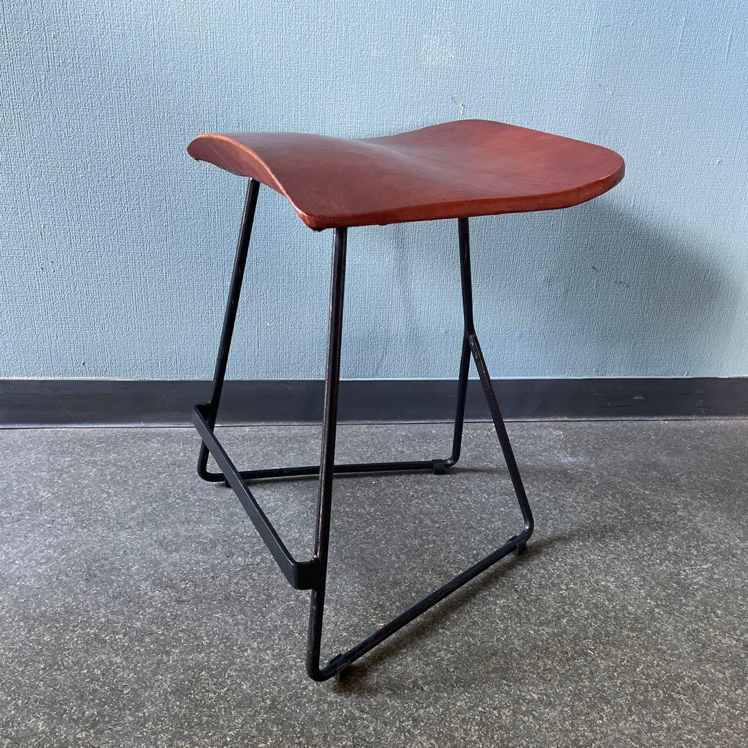 宮武製作所　MASARAスツール　1脚　鉄脚　本革