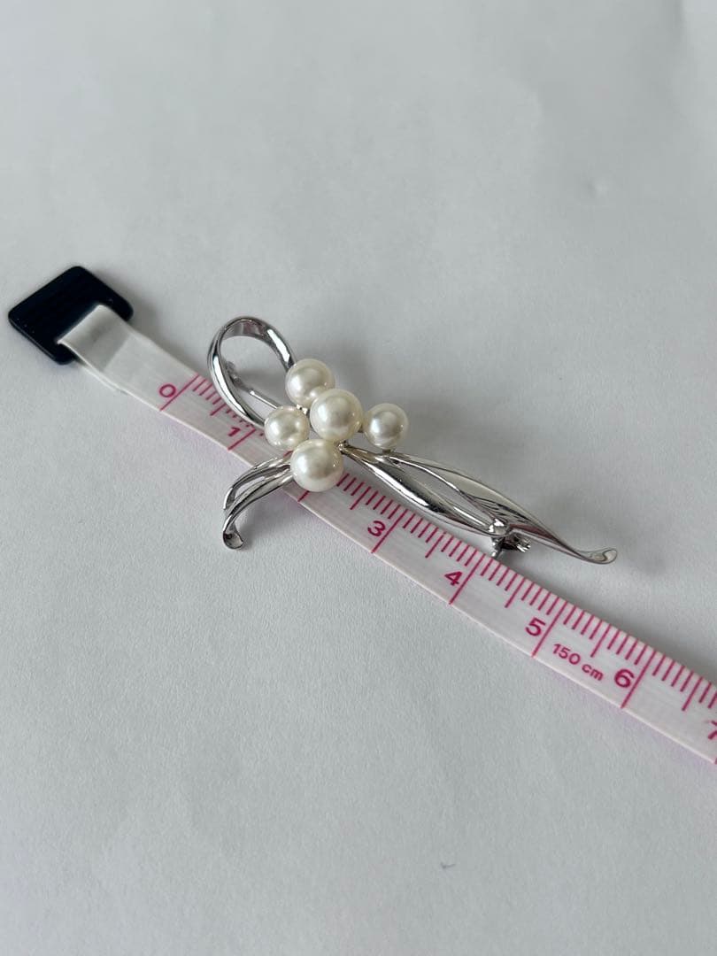 MIKIMOTO ミキモト パールとシルバーのブローチ