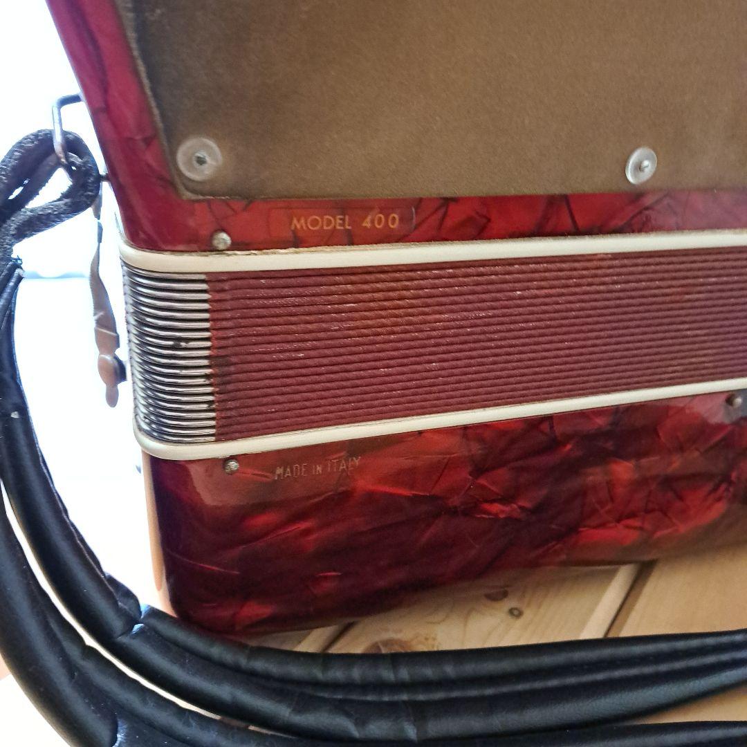 ヴィンテージレア品、EXCELSIOR .mod400アコーディオン 赤41鍵盤