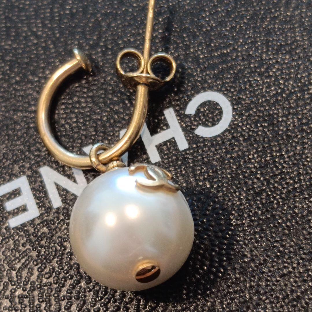 シャネル　ピアス　パール　フープ　片耳　付属品なし