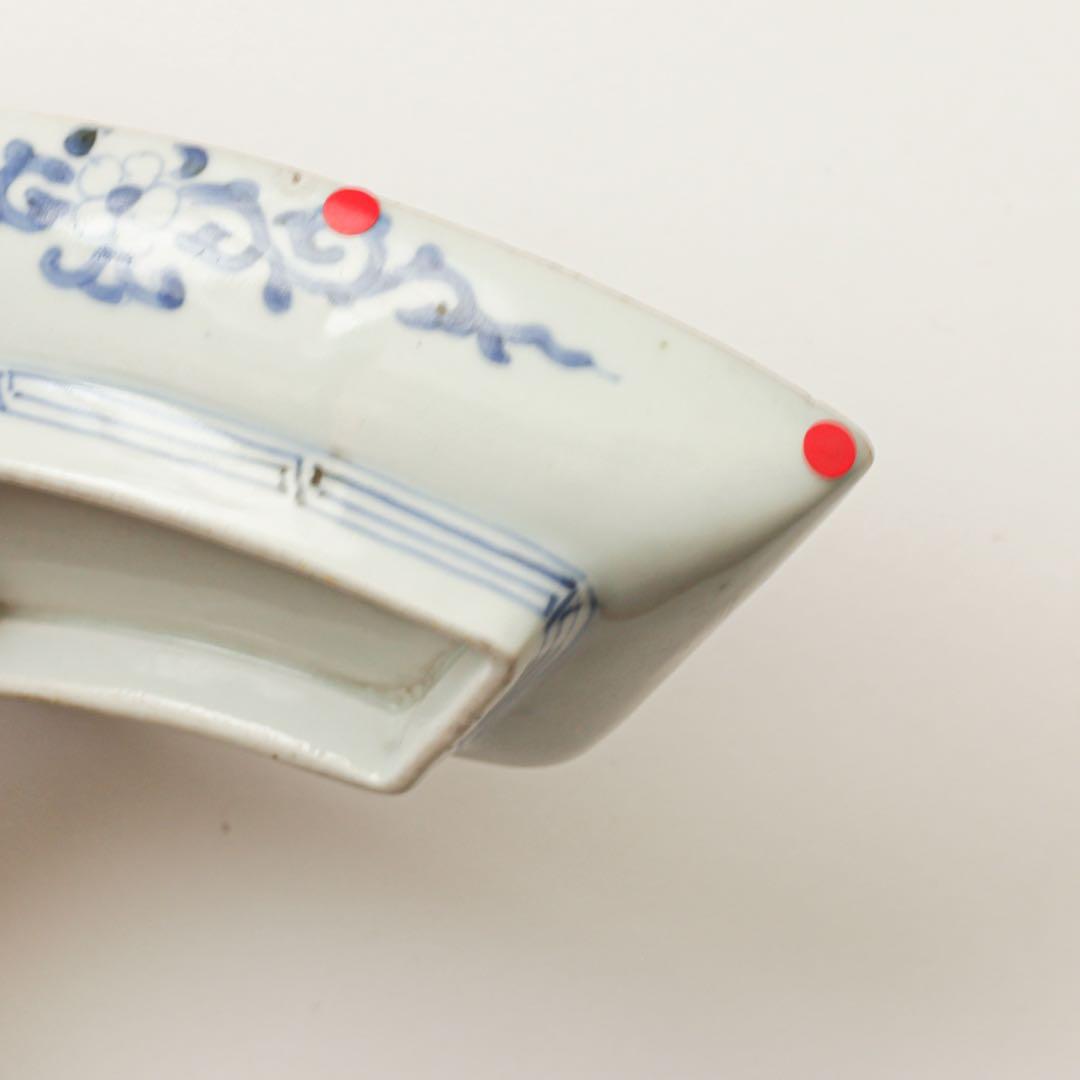 古伊万里　伊万里　江戸　中期　扇面　変形　皿　2客セット販売