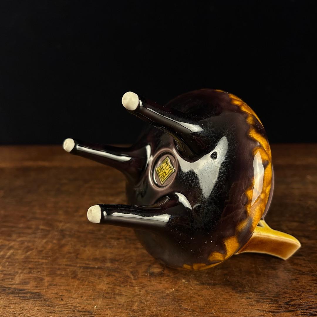 は*み様 九谷八十吉造 茄子釉三足香炉