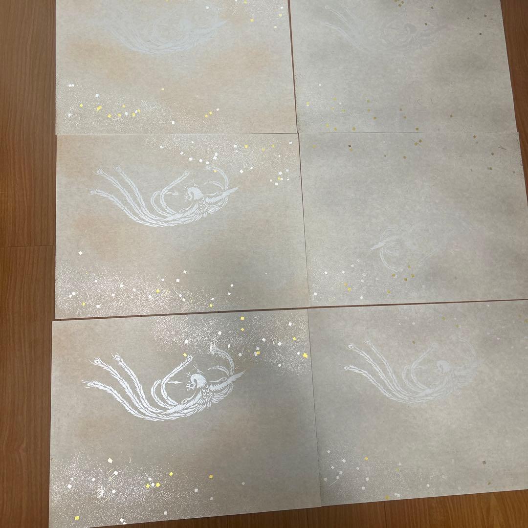 ゲリラ値下！全懐紙 料紙6枚セット 銀の朱雀