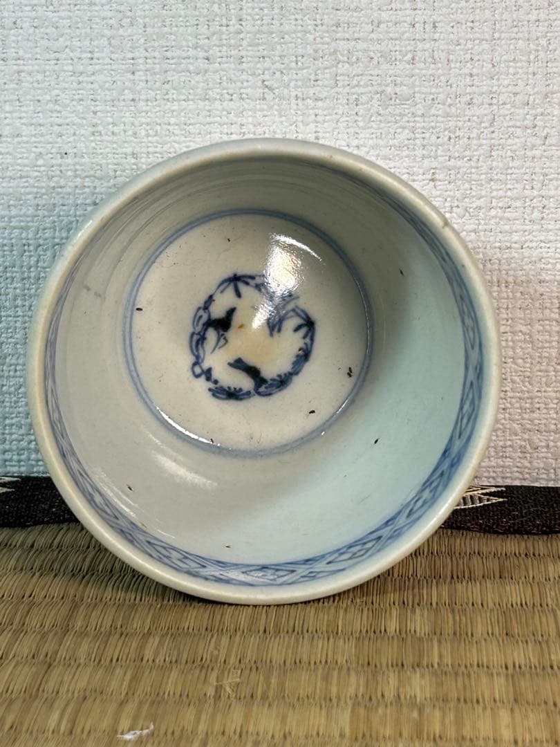 古伊万里染付　微塵唐草　花唐草 蕎麦猪口　向付け　まとめて4点