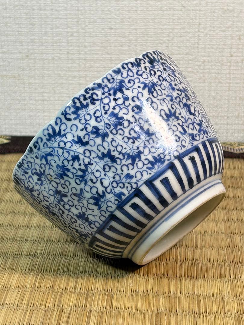 古伊万里染付　微塵唐草　花唐草 蕎麦猪口　向付け　まとめて4点