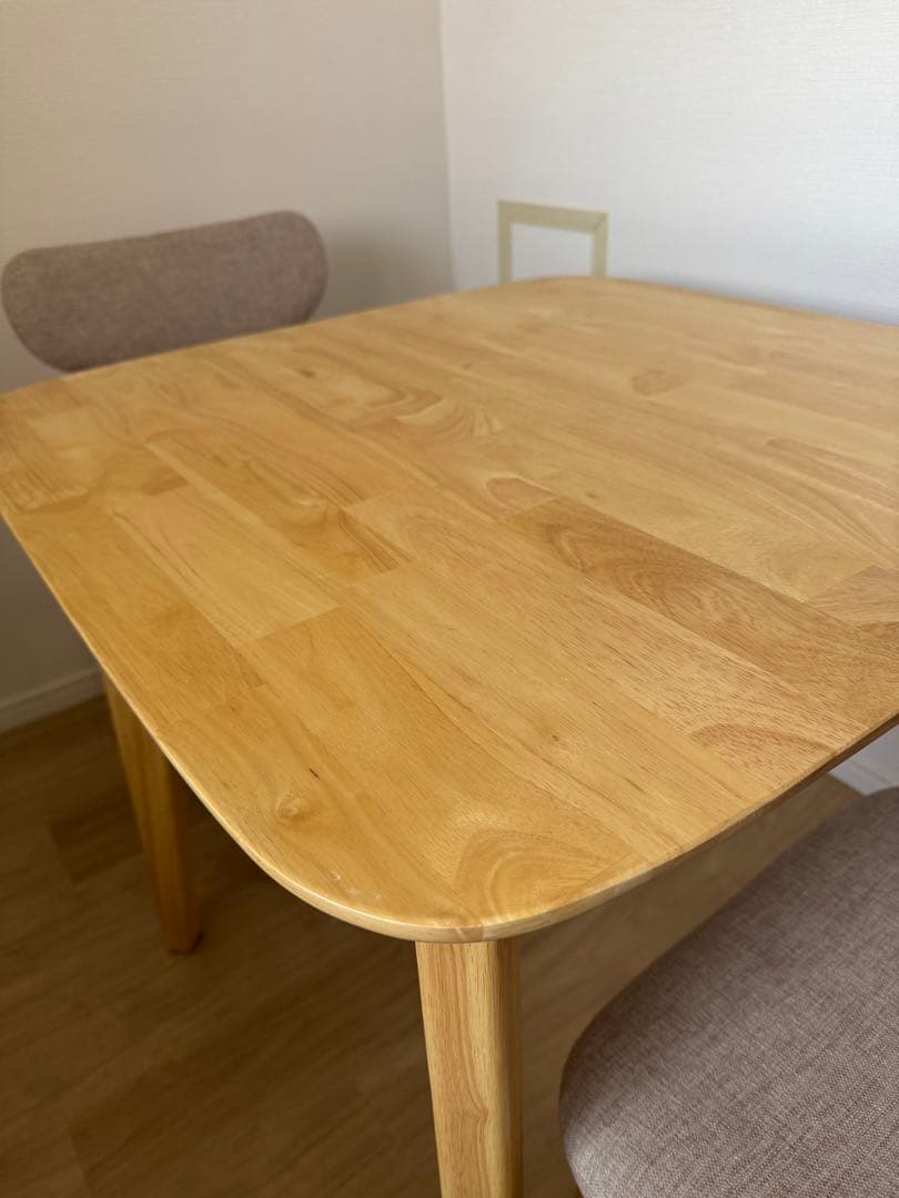 【ぴよ様】【横浜市引取】天然木ダイニングテーブルセット♡2人がけ♡ライトブラウン