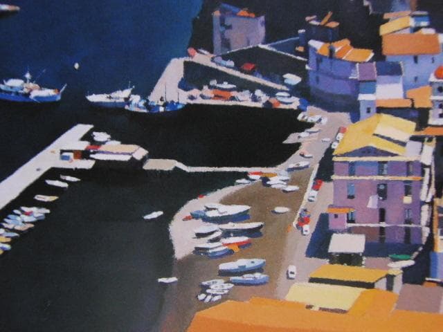 吉崎道治、【ソレント】、希少な額装用画集より、新品額装付