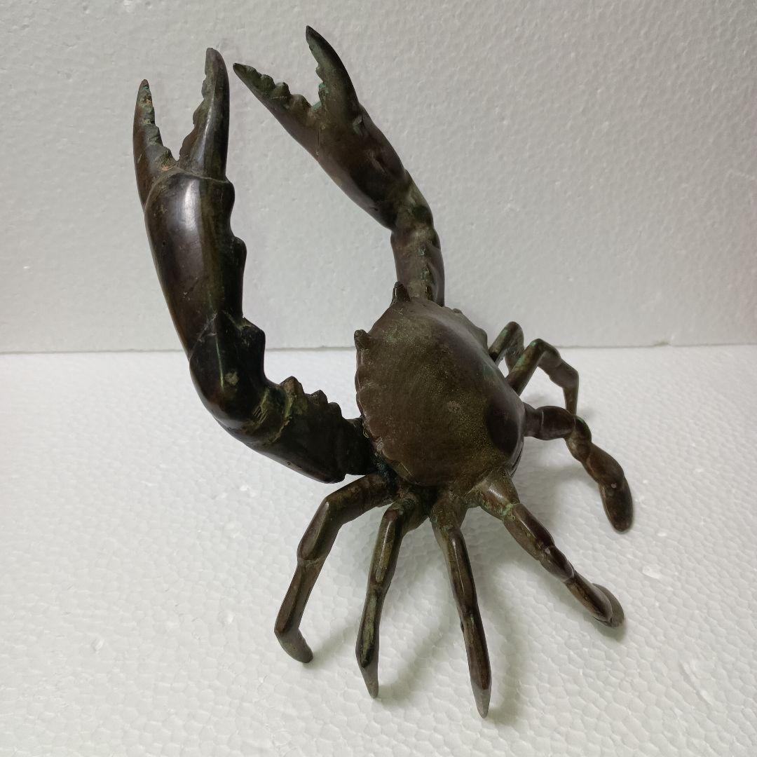銅 細工 ♦置物　渡り蟹　カニ　銅製　1.1kg ★アンティーク　蔵出し