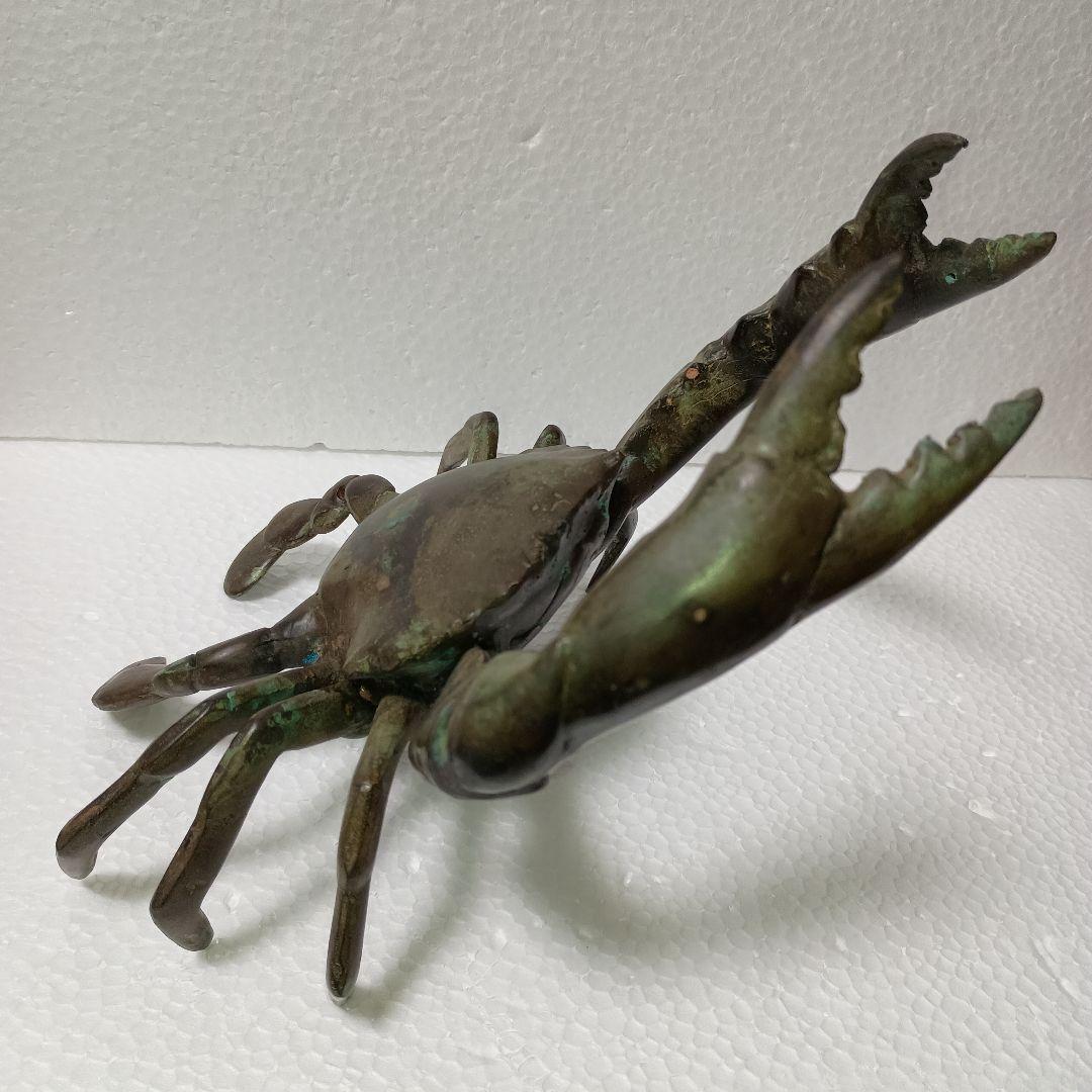 銅 細工 ♦置物　渡り蟹　カニ　銅製　1.1kg ★アンティーク　蔵出し