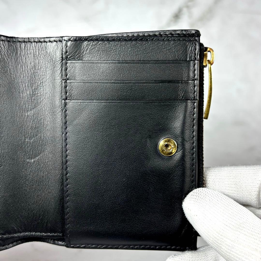 BOTTEGA VENETA ボッテガヴェネタ 二つ折り財布 カセット　ブラック