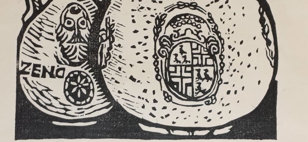 川上澄生黒刷り版画ひげ徳利 昭和35年出版