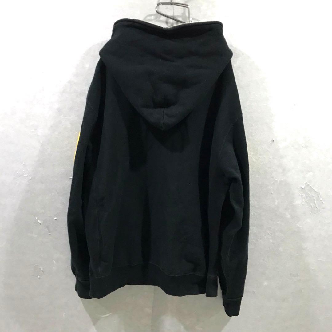 A BATHING APE ビッグロゴ スウェット パーカー 希少 黒黄 Ｌ