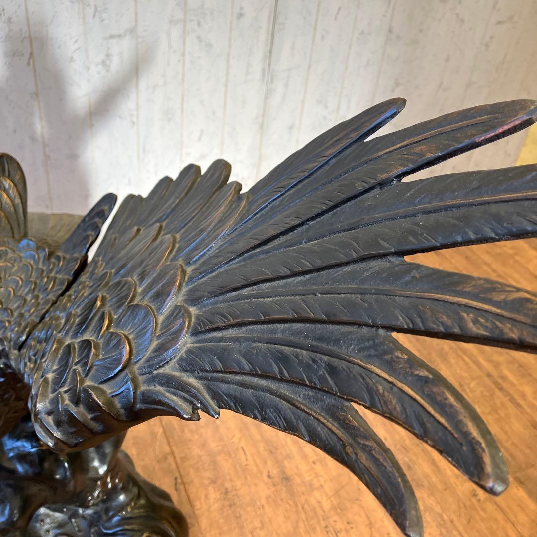 昭和レトロ アイアン 鉄製 鋳物 鷲 イーグル 置物 オブジェ インテリア