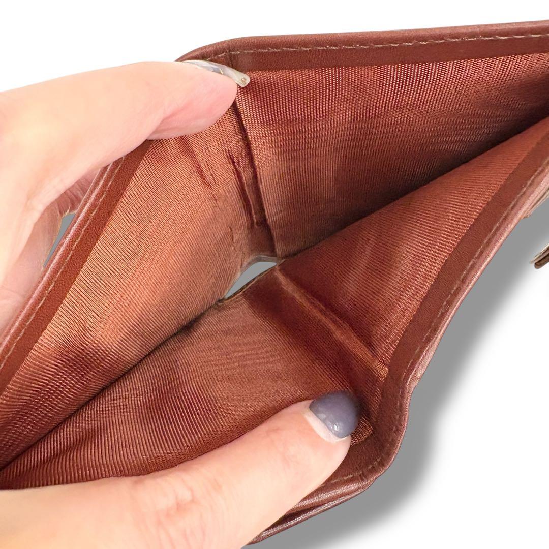 極美品✨Salvatore Ferragamo ヴァラリボン 2つ折り財布 茶