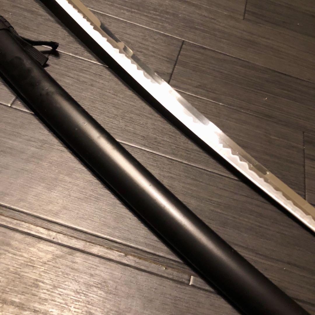 高級模造刀　居合刀　優波紋　黒拵え　太刀