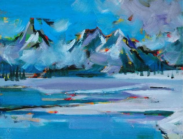 油絵 菅家令子 絵 絵画 インテリア uF6-062903 風景 冬景色