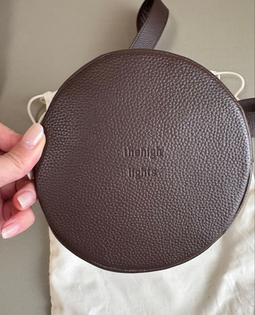 【美品】thehighlights 'pot large' wood brown