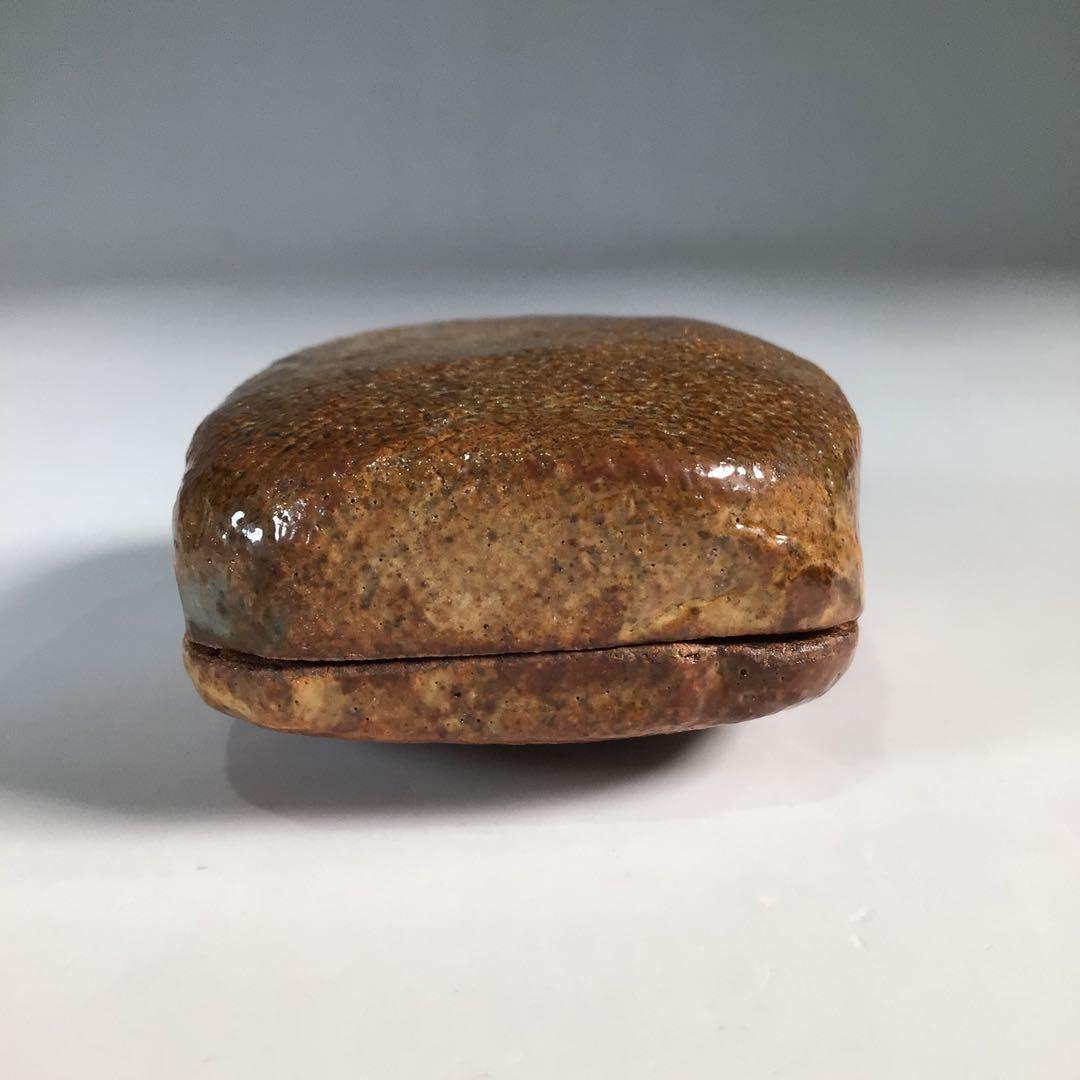 Ｎ７３０　香合　『渋草焼』『渋草柳造作』『四方香合』　共箱　茶道具