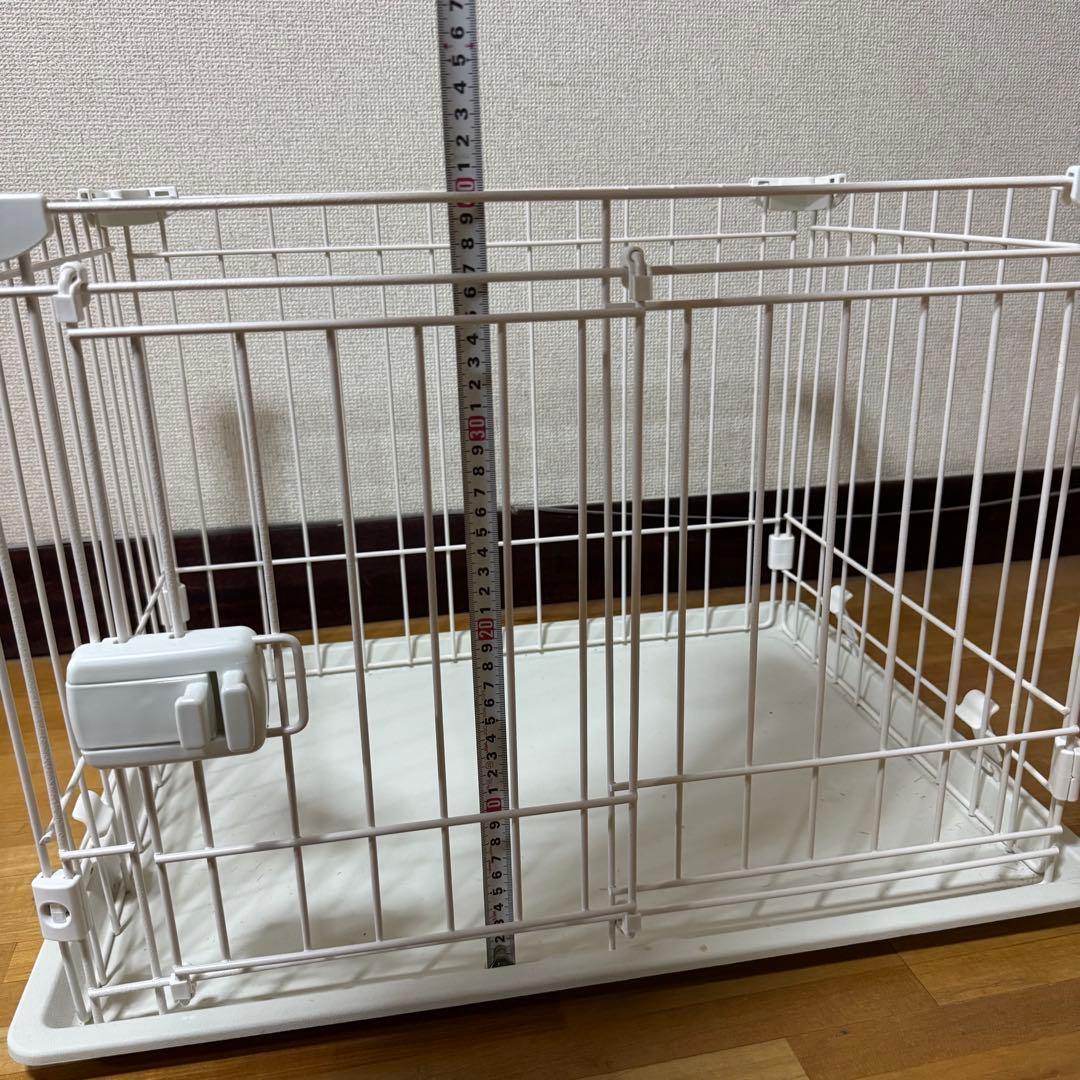 ペット用ケージ 犬用 サークル ホワイト トレー付き 室内用
