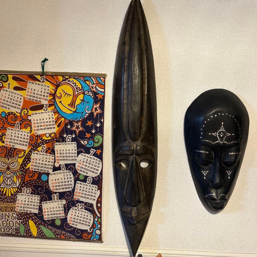 アジアン雑貨 インテリア お面 置物 アフリカ vintagバラ売り可