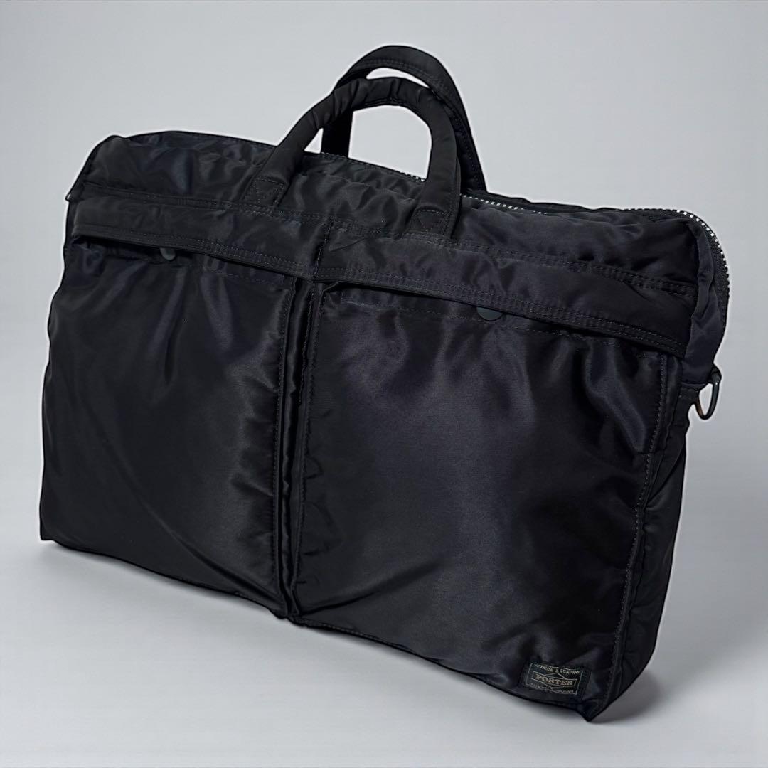 【美品】 ポーター タンカー ブリーフケース ブラック ナイロン 黒