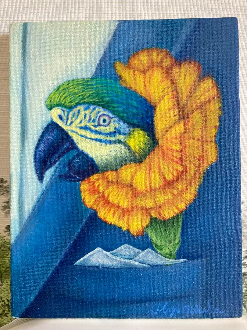 感情の花(オウム) 新人画家　大塚麻世 オウム　鳥　油彩　油絵　絵画　動物