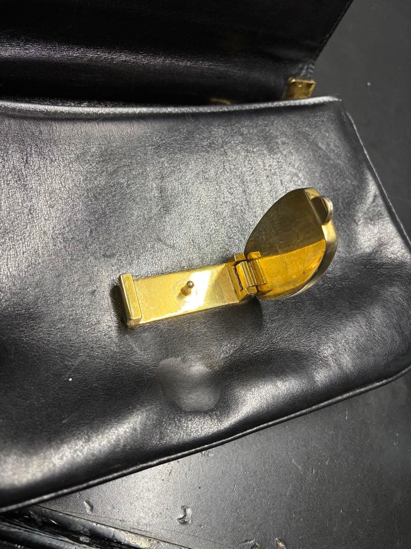 セリーヌ ワンショルダーバッグ レザー CELINE 馬車金具 フラップ