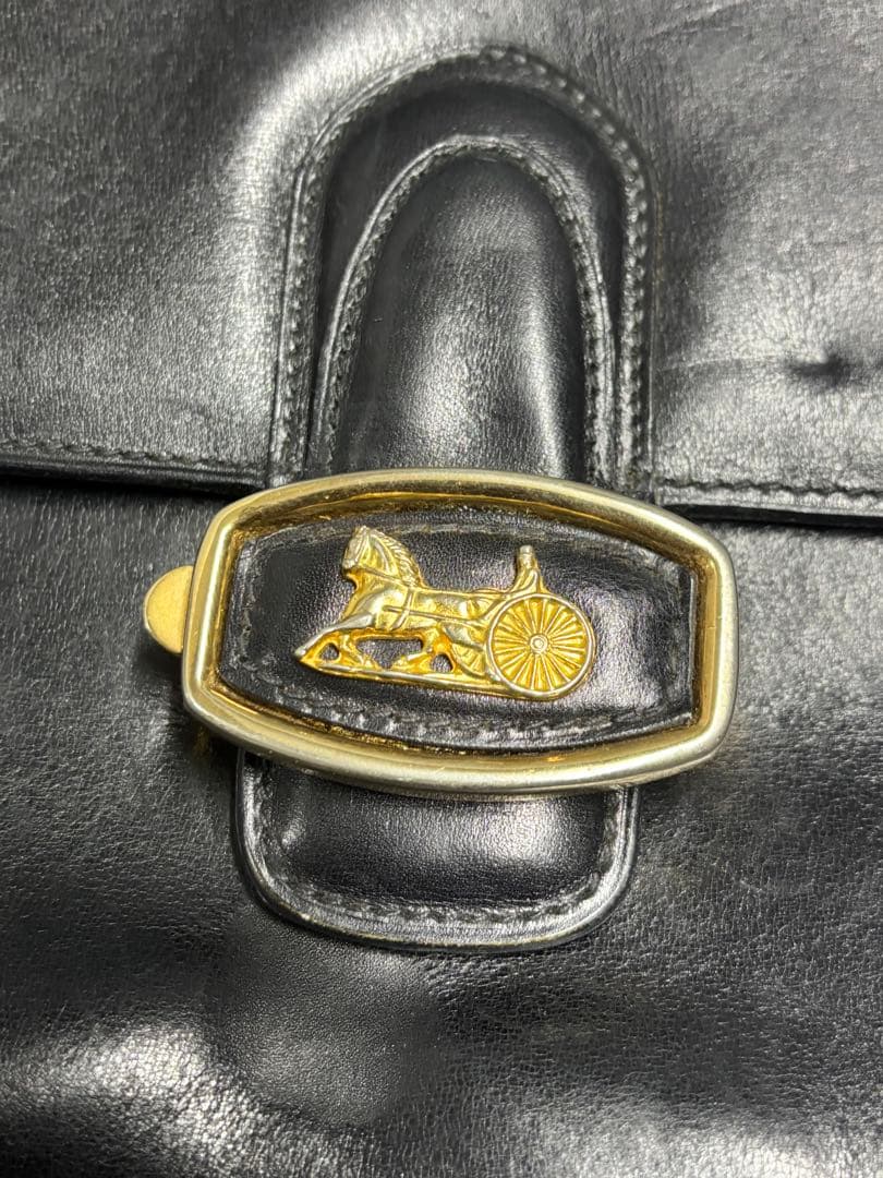 セリーヌ ワンショルダーバッグ レザー CELINE 馬車金具 フラップ