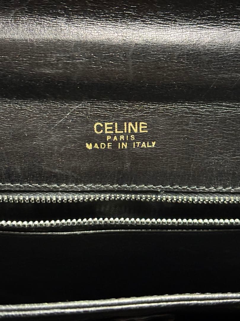 セリーヌ ワンショルダーバッグ レザー CELINE 馬車金具 フラップ