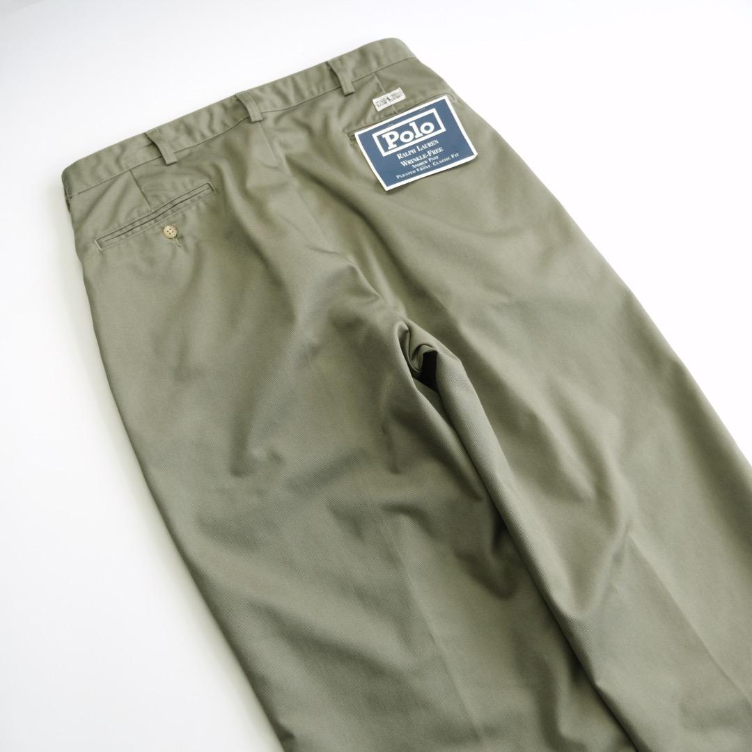 ラルフローレン　90s ツータックチノパンツ　34×32 デッドストック