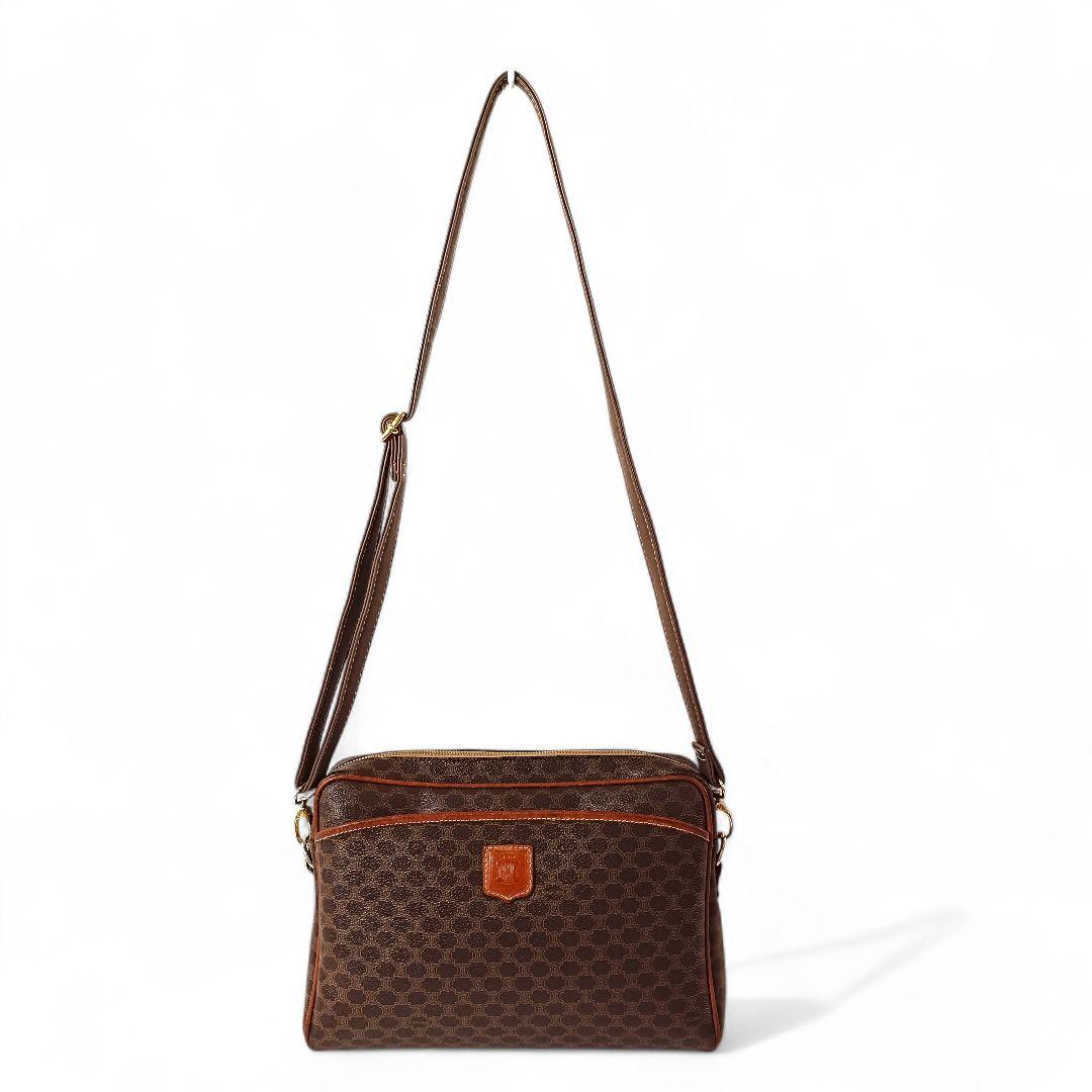 美品 正規品 セリーヌ ショルダーバッグ マカダム PVC レザー 肩掛け 革