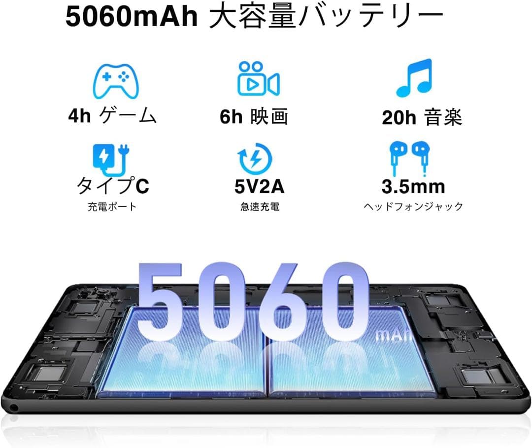 アンドロイド15 タブレット 10インチ 16GB 128GB グレー
